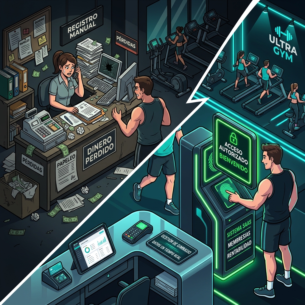 Punto de venta para gimnasio y operación hormiga